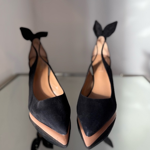 New 🖤 Aquazzura Black Bow Tie Pumps Deneuve 85 39 $885 - Picture 12 of 12